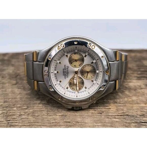 Men's Silver And Gold Tone Armitron Chronograph Watch - Picture 5 of 8